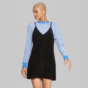 Striped Velvet Strappy Dress